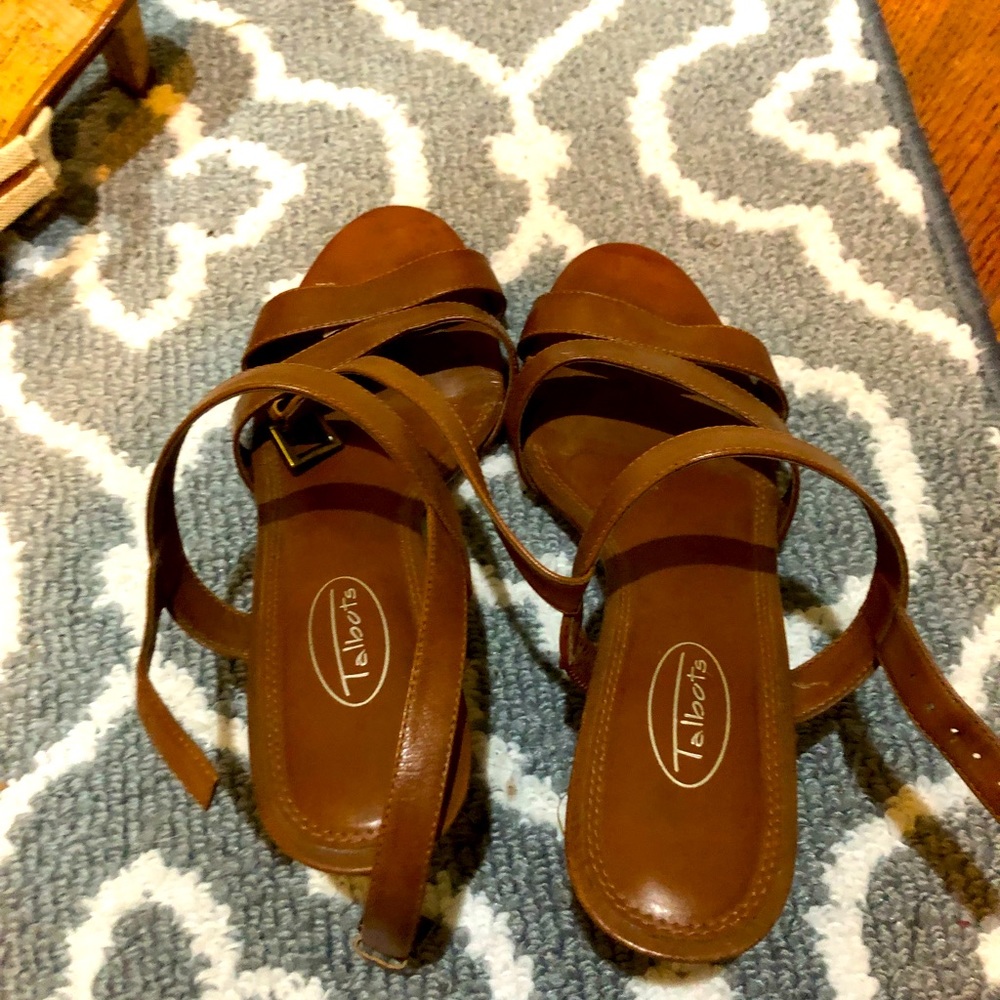 Talbots brown Leather Sandals 8